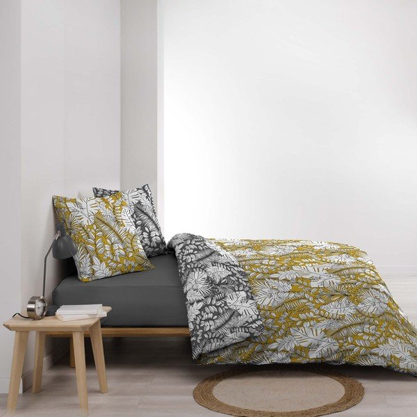 Žlté predĺžené obliečky na dvojlôžko z mikrovlákna 240x220 cm Calaos – douceur d'intérieur-image-1