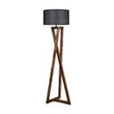 Čierna/hnedá stojacia lampa s textilným tienidlom (výška  149 cm) Maçka – Opviq lights