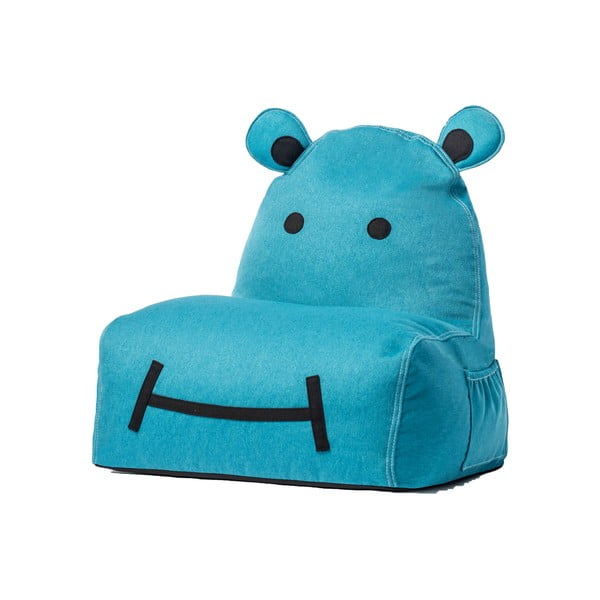 Modrý detský sedací vak The Brooklyn Kids Hippo