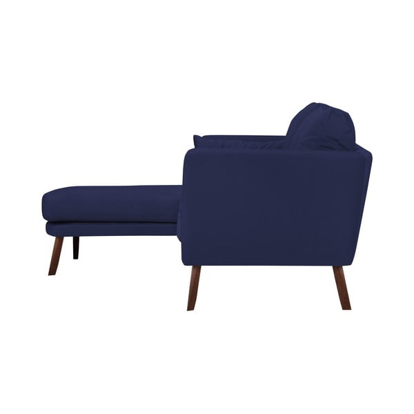 Námornícky modrá trojmiestna pohovka Mazzini Sofas Elena, s leňoškou na ľavom rohu-image-4