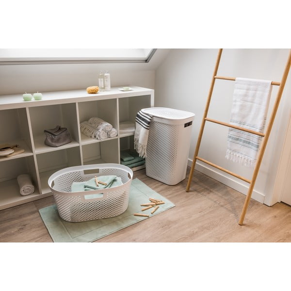 Biely plastový kôš na bielizeň 60 l Infinity – Curver-image-2