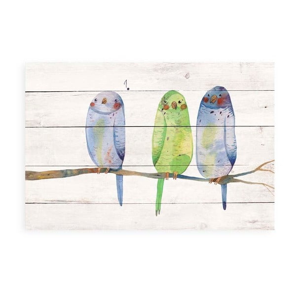 Obraz na drevenej doske Little Nice Things Bird Song, 60 x 40 cm