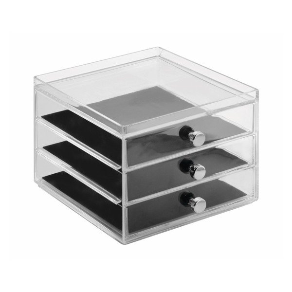 Organizér s 3 zásuvkami InterDesign Serwa, výška 12,5 cm
