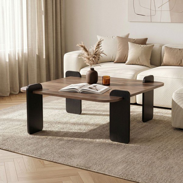 Hnedý konferenčný stolík 90x90 cm Marais – Nordure-image-1