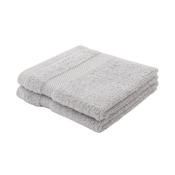 Svetlosivý bavlnený uterák s prímesou hodvábu 30x30 cm – Bianca