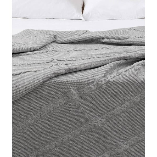 Sivý pléd 150x200 cm Trenza – Oyo Concept