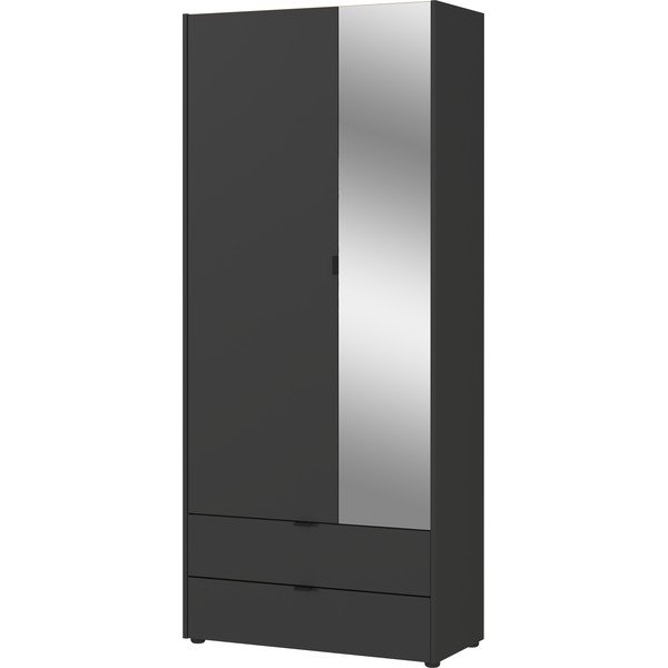Antracitovosivá šatníková skriňa so zrkadlom 84x196 cm Tuscon – Germania-image-2