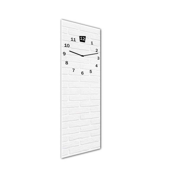 Nástenné hodiny Styler Glassclock White, 20 × 60 cm-image-1
