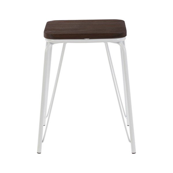 Biela/v tmavo prírodnej farbe stolička z brestového dreva District – Premier Housewares-image-2