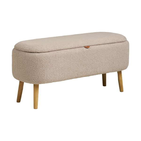 Béžová lavica z textílie buklé Harlow – House Nordic-image-3