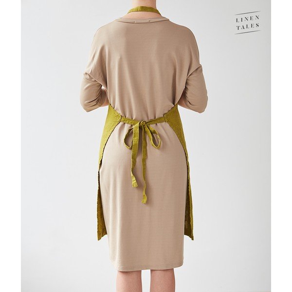 Zelená ľanová zástera Linen Tales Daily Apron, 80 x 55 cm-image-1