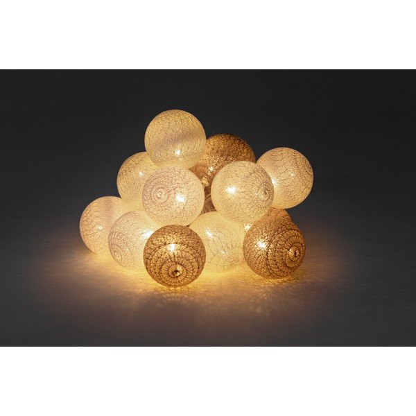 Béžová svetelná reťaz s LED žiarovkami LUKKA, 15 svetielok-image-1