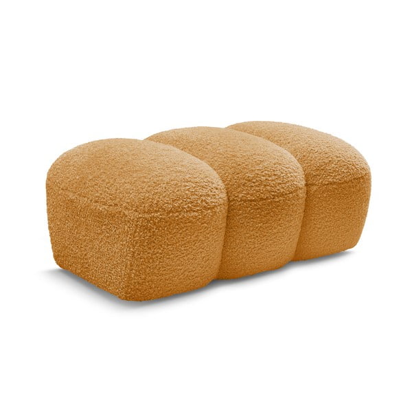 Podnožka z textílie buklé v horčicovej farbe Hippolyte – Bobochic Paris-image-3