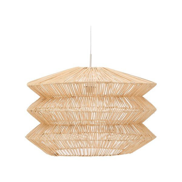 Závesné svietidlo v prírodnej farbe s ratanovým tienidlom Dakit – Kave Home