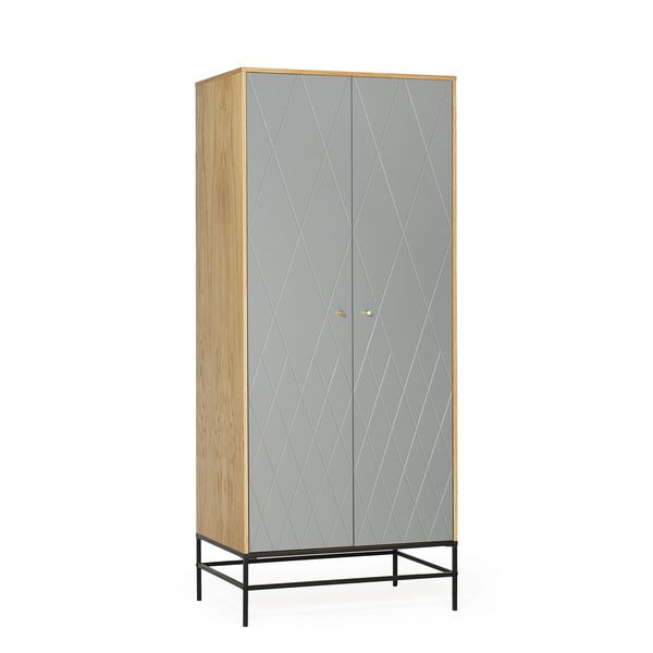 Sivá šatníková skriňa Woodman Mia-image-3