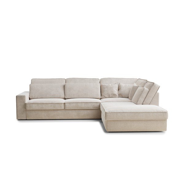 Krémová ženilková rohová pohovka (pravý roh/do L) Kirou – Maison de Rêve