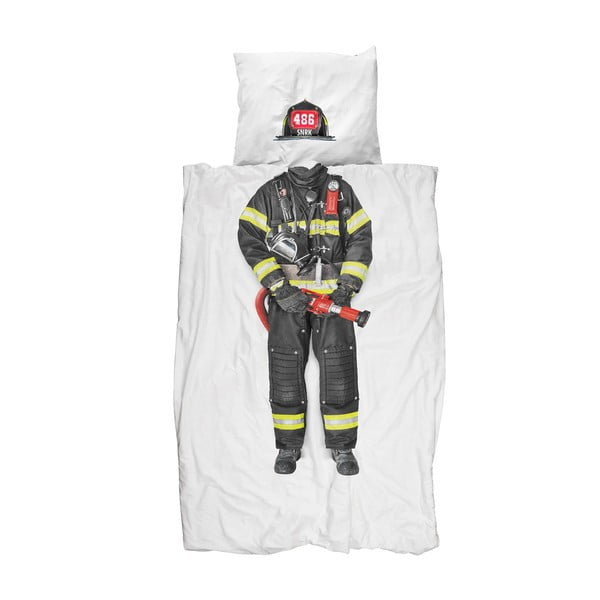 Bavlnené obliečky na jednolôžko Snurk Firefighter, 140 × 200 cm