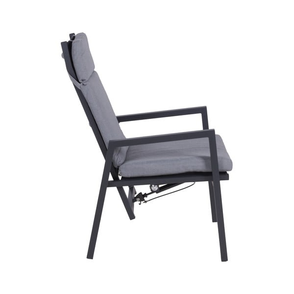 Sivá kovová záhradná stolička Sintra – Garden Pleasure-image-3