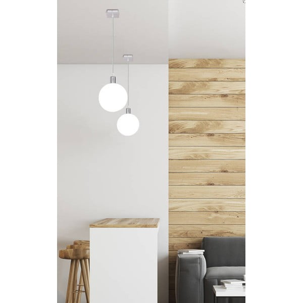 Závesné svietidlo v striebornej farbe so skleneným tienidlom ø 15 cm Oden - Candellux Lighting-image-2