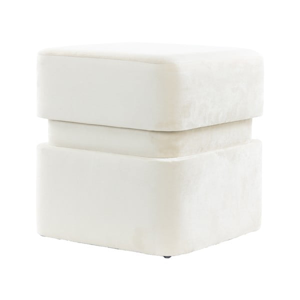 Krémový zamatový taburet Piazza – Light & Living-image-2