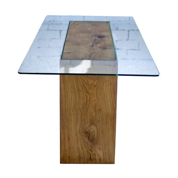 Jedálenský stôl s podnožou z masívneho dubového dreva Flame furniture Inc. Amorphous, 80 x 210 cm