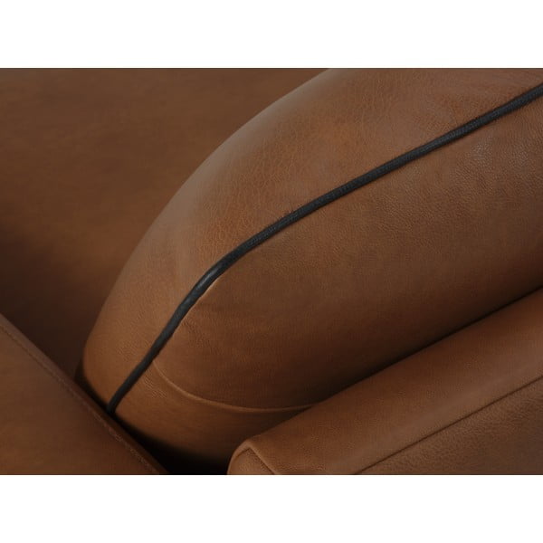 Koňakovohnedá kožená pohovka 260 cm Virna – Micadoni Home-image-1