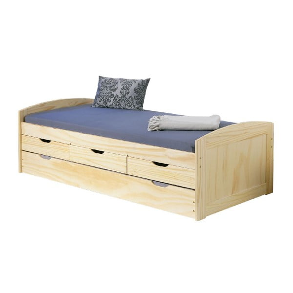 Drevená jednolôžková posteľ s úložným priestorom 13Casa Moon, 90 x 190 cm
