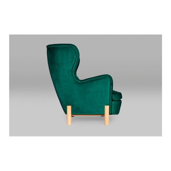 Tmavozelené kreslo ušiak Skandic Ingrid Green-image-2