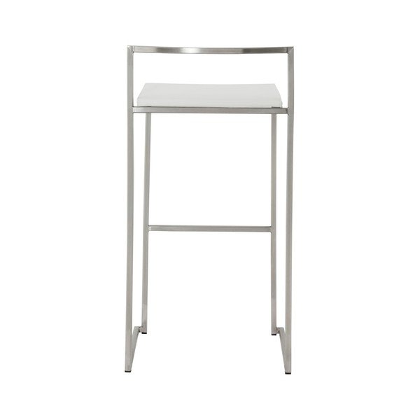 Barová stolička s bielym sedadlom z pravej kože Kokoon Meto, výška 74 cm-image-1