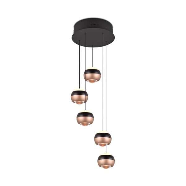 LED závesné svietidlo s kovovým tienidlom ø 30 cm v čierno-medenej farbe Orbit - Trio Select