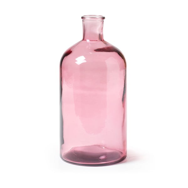 Ružová sklenená váza La Forma somplice, výška 28 cm