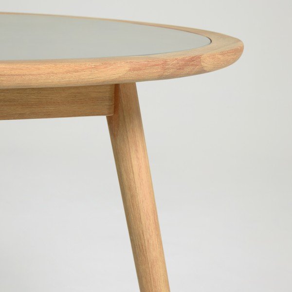 Záhradný stôl z eukalyptového dreva s betónovou doskou Kave Home Glynis Nina, ⌀ 120 cm-image-1