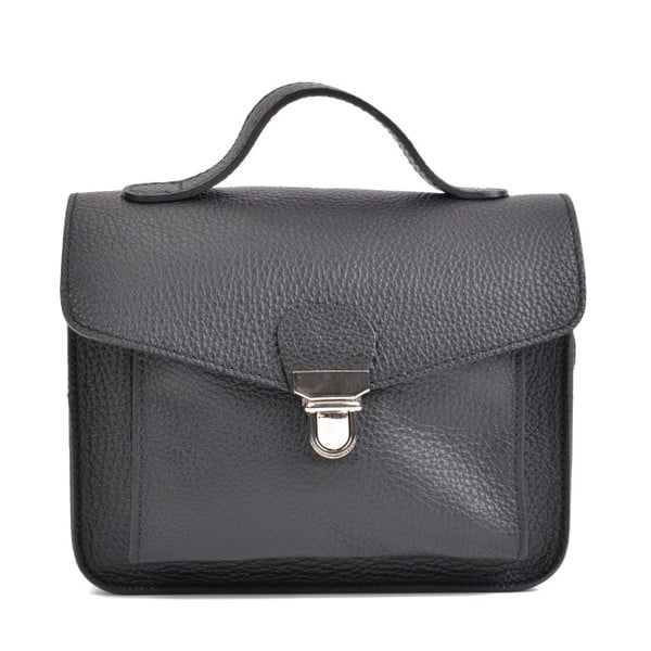 Čierna kožená kabelka Mangotti Bags Cristina
