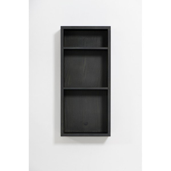 Čierna nástenná kúpeľňová polica z dubového dreva Wireworks Slimline-image-4