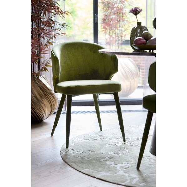 Zelené čalúnené jedálenské kreslá v súprave 2 ks Kosaka – Light & Living-image-1
