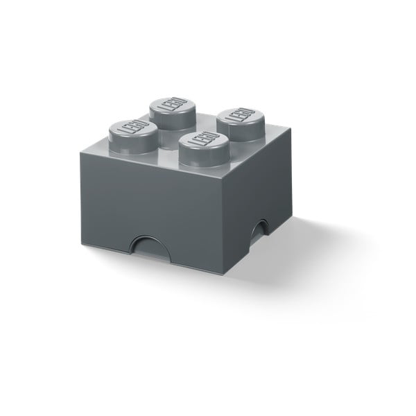 Detský tmavosivý úložný box LEGO® Square