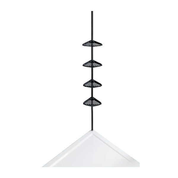 Čierna rohová teleskopická kúpeľňová polička Opal - Allstar-image-4