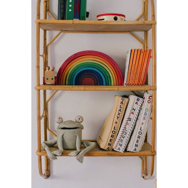 Zelený látkový detský kôš na hračky ø 15x15 cm Mini Fred the Frog – Lorena Canals-image-1