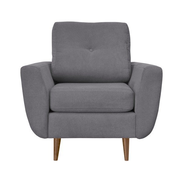 Sivé kreslo so svetlými nohami Mazzini Sofas Flower