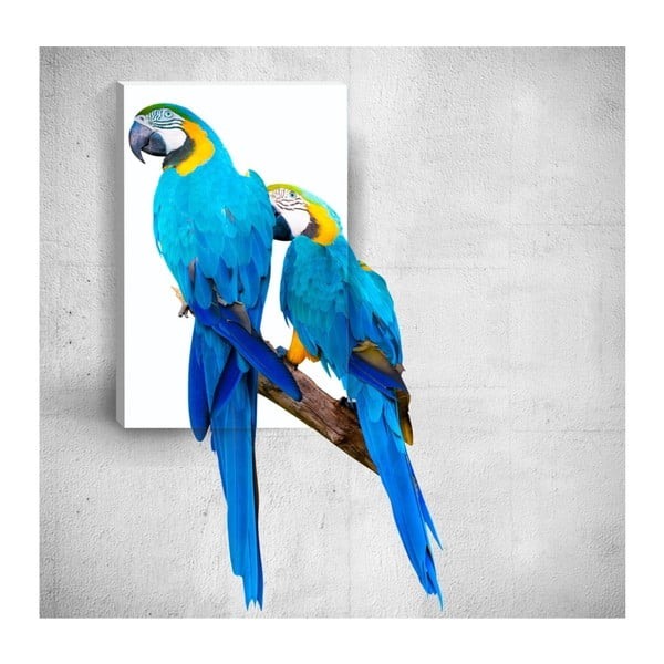 Nástenný 3D obraz Mosticx Two Parrots, 40 × 60 cm