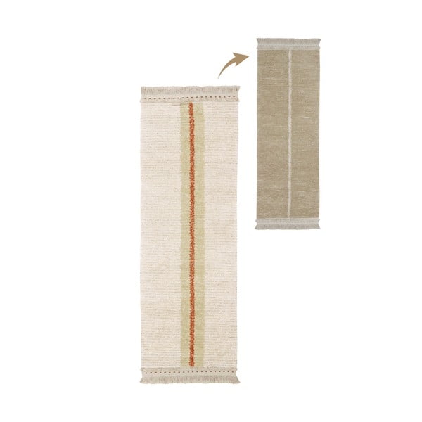 Béžový bavlnený behúň 80x230 cm Duetto Sage – Lorena Canals-image-1