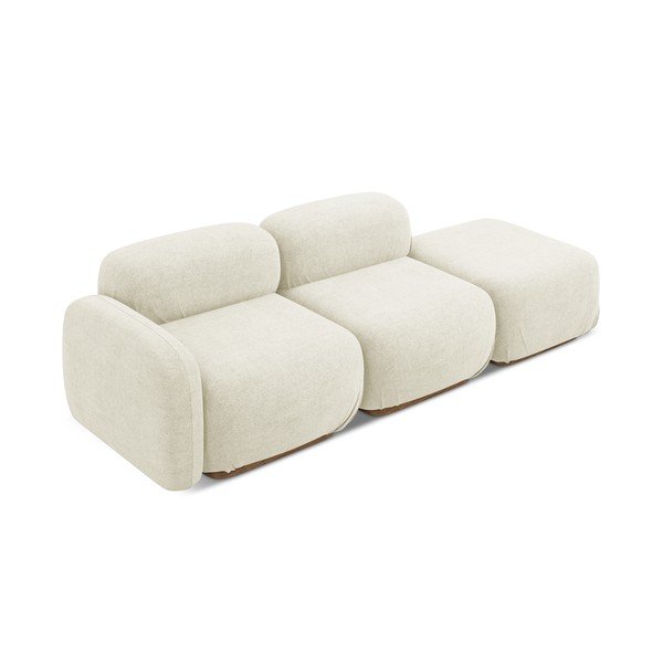 Krémovobiela leňoška z textílie buklé (pravý roh) Ailani – Makamii-image-3