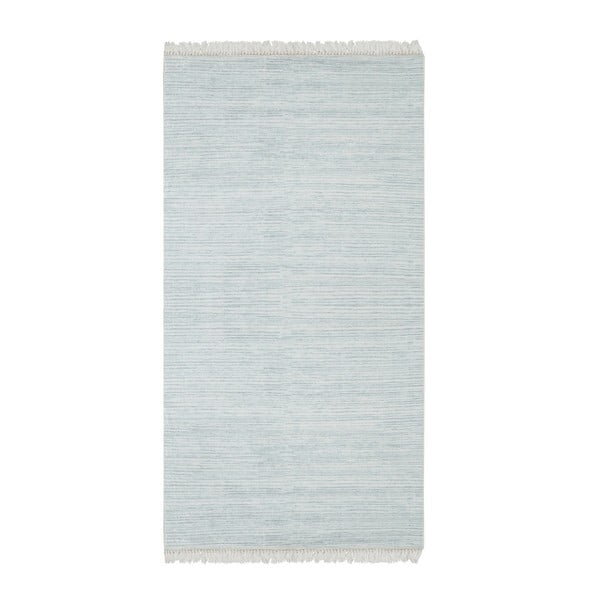 Zamatový koberec Deri Dijital Kaluna Turquoise, 80 x 150 cm