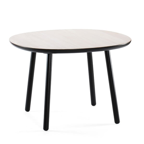 Čierno-biely jedálenský stôl z masívu EMKO Naïve, ⌀ 110 cm