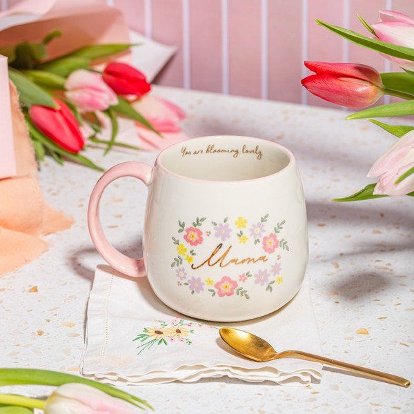 Svetloružový porcelánový hrnček 450 ml Mama You Are Blooming – Sass & Belle-image-2