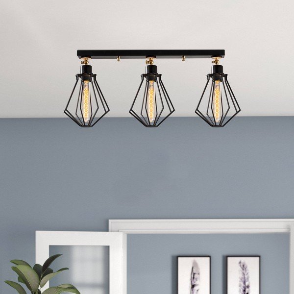 Stropné svietidlo v čiernej a zlatej farbe s kovovým tienidlom ø 18 cm Oylat – Opviq lights-image-1