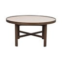Tmavohnedý okrúhly konferenčný stolík s keramickou doskou 90x90 cm Marsden – Rowico
