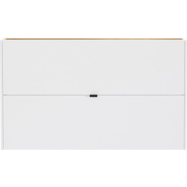 Biela výklopná/závesná skrinka na topánky v dekore duba 140x83x18 cm Ameca – Germania-image-3