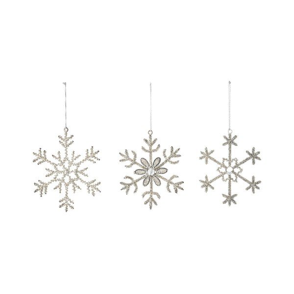 Sada 3 vianočných ozdôb v tvare vločiek Bloomingville Ornament
