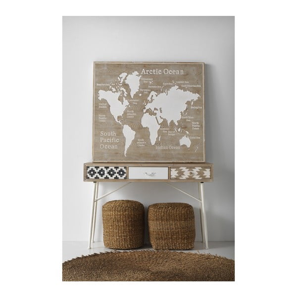 Konzolový stôl s čiernobielymi detailmi a troma zásuvkami Geese Rustico Geometric-image-4